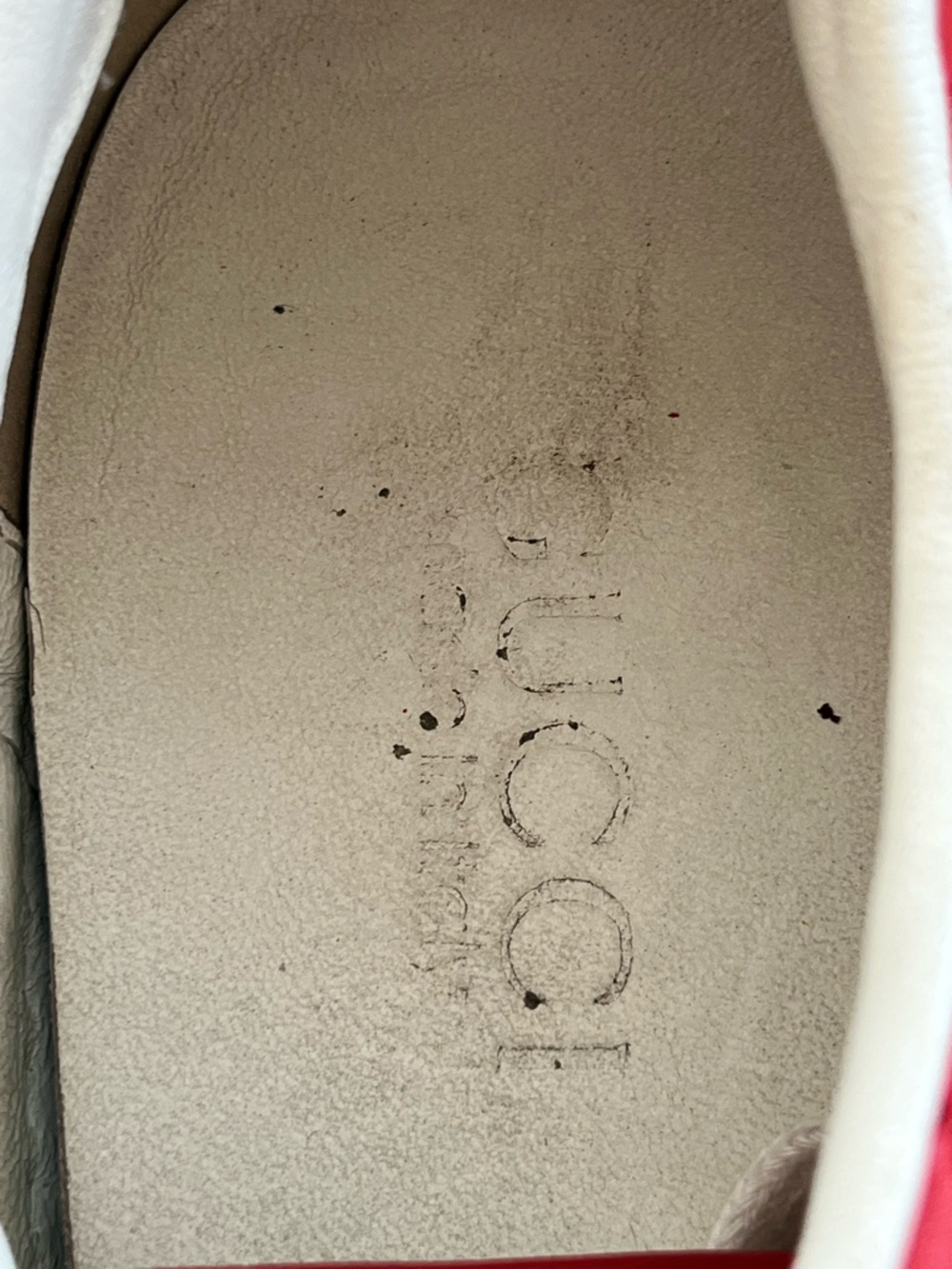 Gucci Ace Web GG Monogram Low Top Sneakers Red Leather US 11 EU 44 Pre Owned - Picture 9 of 10